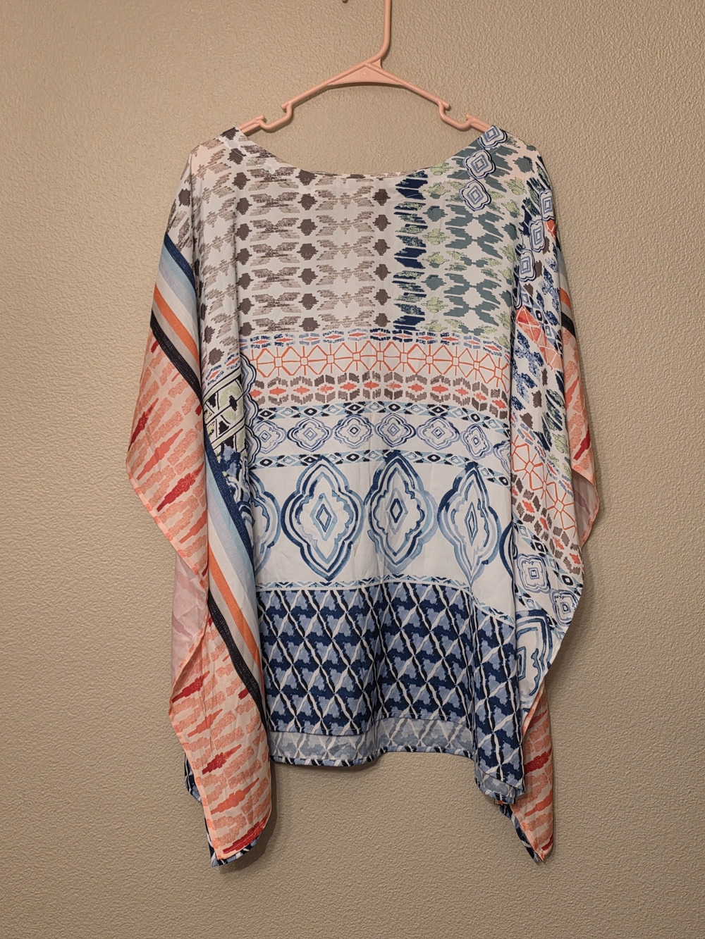 Chico's Floral Print Kimono Cardigan — White & Taupe